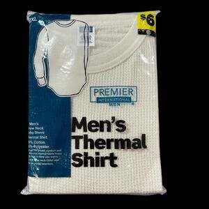 New Premier International Thermal Shirt Men's 2XL Long Sleeve Waffle Knit Ivory